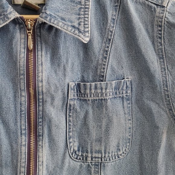 Vintage 90s Weekend Edition Zipperfront Denim Top - Picture 5 of 8